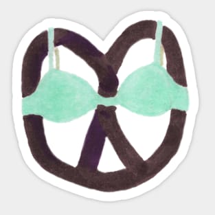 Pretzel wears bra Sticker